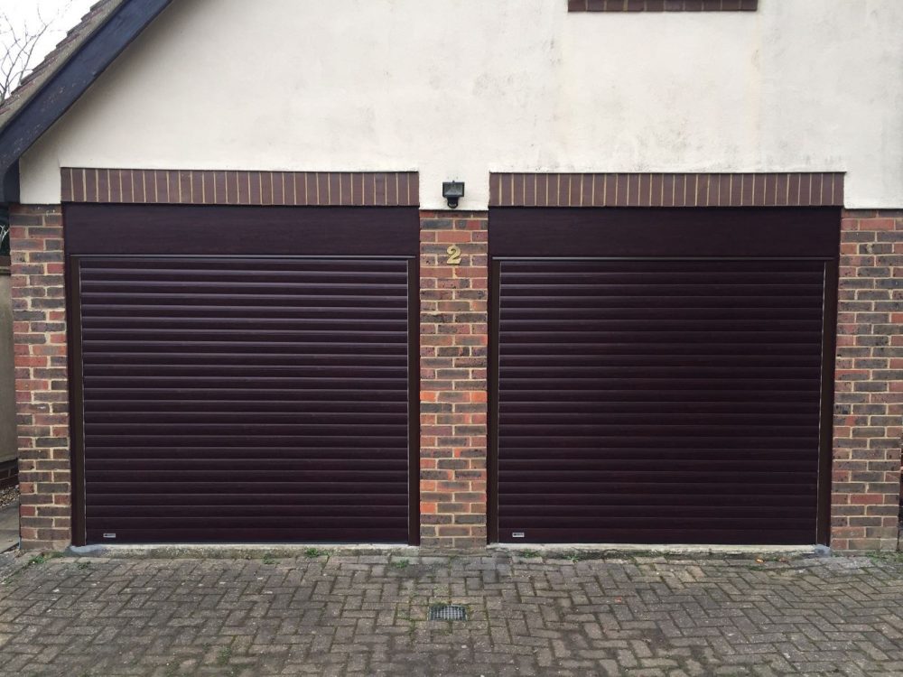 rosewood roller garage doors fitted in haddenham by Shutter Spec Security